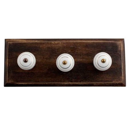 White Gold Strip Wooden Hooks